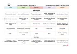 Période du 6 au 10 février 2017 Menus scolaires OZOIR