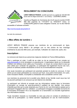 REGLEMENT DU CONCOURS : « Mes effets de lumière