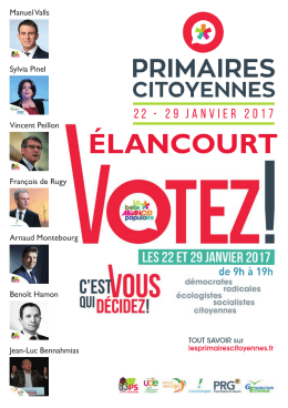 Primaires citoyennes des 22 et 29 janvier 2017