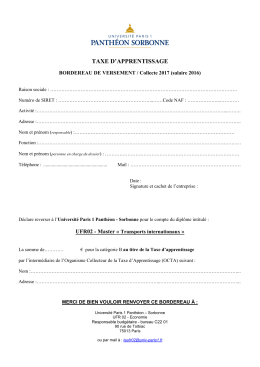 taxe d`apprentissage - Université Paris 1 Panthéon
