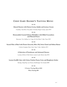Tasting Menu