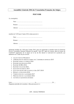 Assemblée Générale 2016 de l`Association Française des Snipes