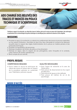 ads chargé des relevés des traces et indices en police technique et