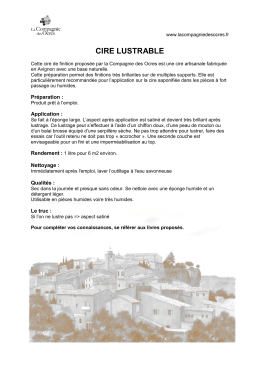 cire lustrable - LA COMPAGNIE DES OCRES
