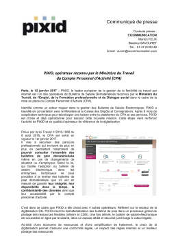 Communiqu&eacute; de presse