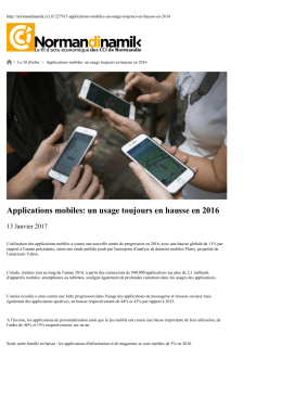 Applications mobiles: un usage toujours en