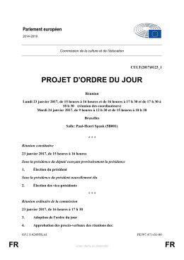 FR FR PROJET D`ORDRE DU JOUR