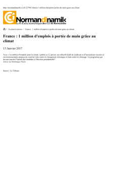 France : 1 million d`emplois à portée de main