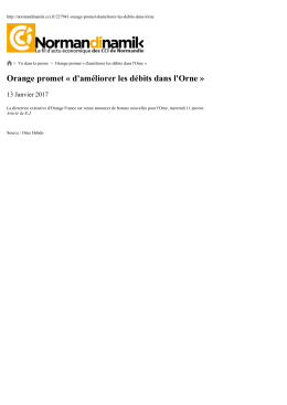 Orange promet « d`améliorer les débits dans l`Orne