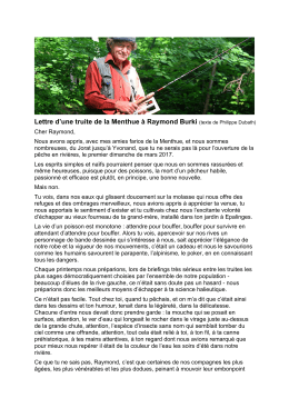 Lettre d`une truite de la Menthue &agrave; Raymo