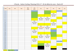 L`Escale – Indoor Cycling- Planning 2016-17