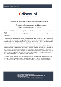 de 6 millions de visites sur Cdiscount.com d&egrave;s la