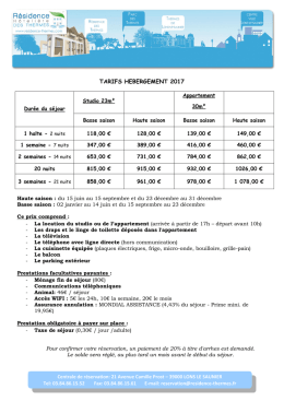 Pour télécharger les tarifs cliquez ici