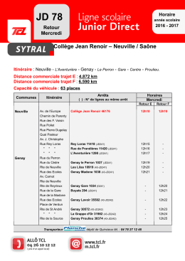 Fiche Horaire