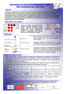 Suivi mol&eacute;culaire par macroarray