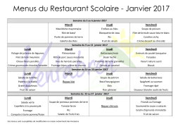 Menus du mois de janvier 2017