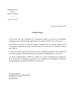 10.01 Communiqué - Refondation de la filière nucléaire