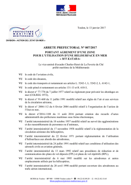 arrete prefectoral n&deg; 007/2017 - Pr&eacute;fecture maritime de la
