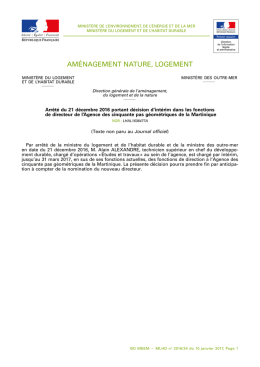 Arr&ecirc;t&eacute; du 21 d&eacute;cembre 2016