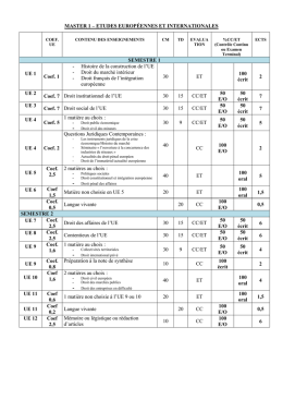 MASTER 1 - Formation