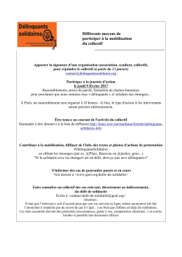 Diff&eacute;rents moyens de participer &agrave; la mobilisation du collectif