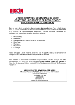 l`administration communale de dison constitue une reserve de