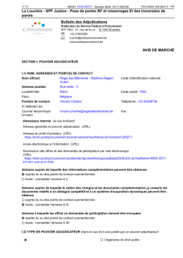 SPF Justice - Pose de portes RF et resserrages EI des travers&eacute;es de