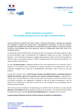 Charte entreprises et quartiers : De nouvelles entreprises et