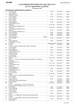 CALENDRIER PREVISIONNEL DES TRAVAUX - CFDT
