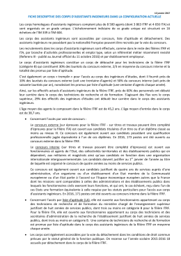 FICHE DESCRIPTIVE DES CORPS D`ASSISTANTS INGENIEURS