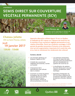 semis direct sur couverture végétale permanente (scv)