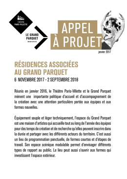 T&eacute;l&eacute;charger l`appel &agrave; projet - Th&eacute;&acirc;tre Paris