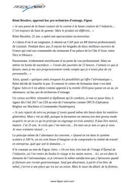 T&eacute;moignage d`un apprenti