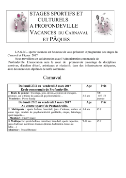 stages sportifs et culturels a profondeville