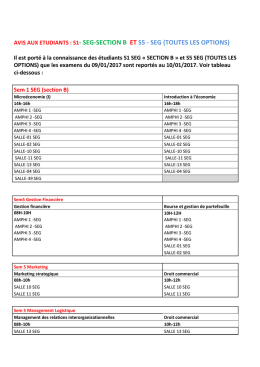 AVIS AUX ETUDIANTS : S1- SEG-SECTION B ET S5