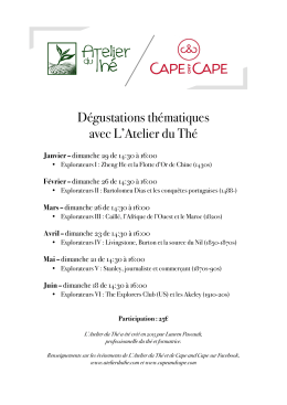 D&eacute;gustations th&eacute;matiques avec L`Atelier du Th&eacute;