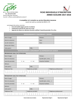fiche d`inscription scolaire 2017-2018