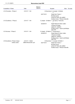 Rencontres:Liste PDF - FC Saint