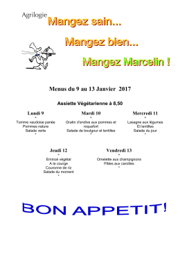 Menus végétariens