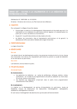 Soutien à la valorisation et à la médiation du