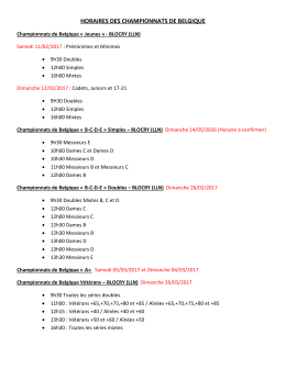 horaires des championnats de belgique