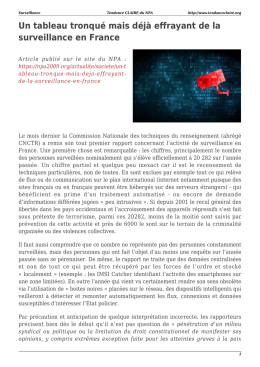 Un tableau tronqu&eacute; mais d&eacute;j&agrave; effrayant de la surveillance en France