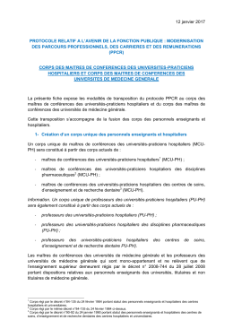 12 janvier 2017 PROTOCOLE RELATIF A L`AVENIR DE LA