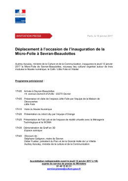 D&eacute;placement &agrave; l`occasion de l`inauguration de la Micro