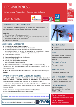 GWO FIRE AWERENESS GRETA du Maine
