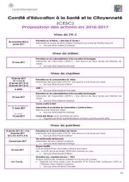 Modèle de courrier électronique - Collège et Lycée International de