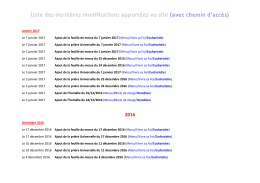 Liste des derni&egrave;res modifications apport&eacute;es au site (avec chemin d