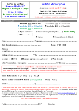 Bulletin d`inscription