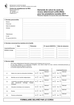 Formulaire calcul RDU 2017 imposés source