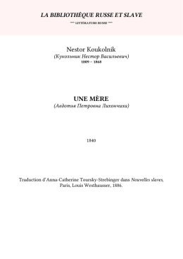Une mère - Littérature russe